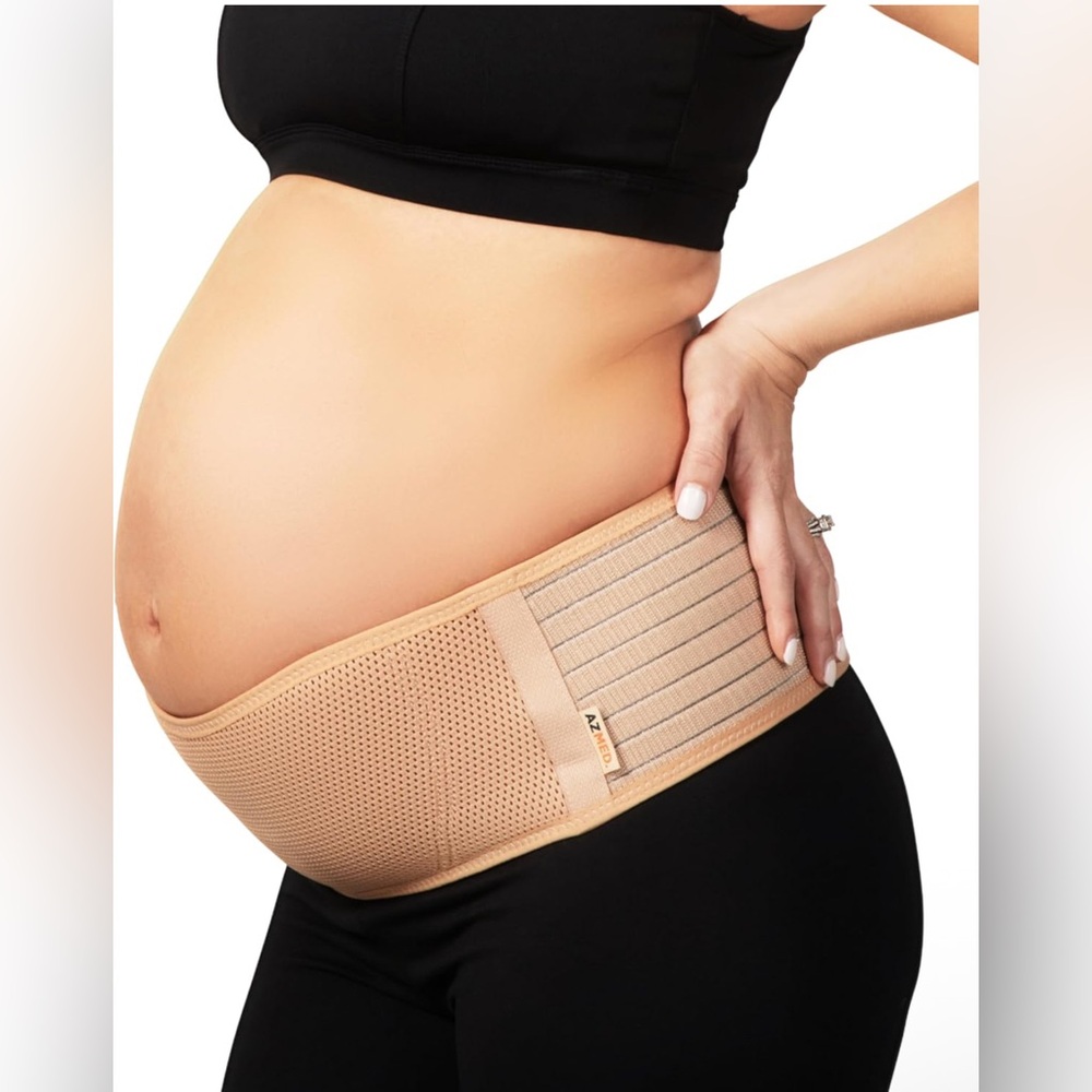 AZMED Maternity Belt Back Support - Adjustable Abdominal Binder for Pregnancy